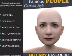 Low poly Character Cartoon Basemesh - Hillary Low-poly  3D model