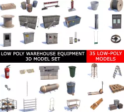LOW POLY Warehouse equipment  3D Model 3D model