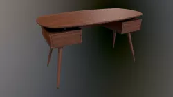 Low Poly Wood Writing Desk PBR Low-poly  3D model