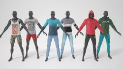 Man mannequin with clothes  A-pose 3D model