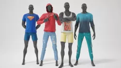 Man mannequins whith clothes STRONG pack 3D model