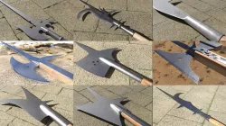 Medieval Polearms 3D Model Collection