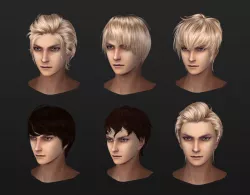  men man hair boy hair hair style 02 Low-poly  3D model