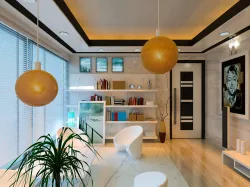 Modern Family Living cum Kitchen 3D model