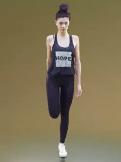 Myriam 10003 - Sport Girl stretching Low-poly  3D model