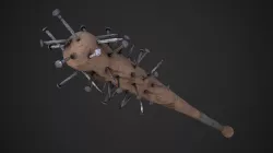 Nailed Baseball Bat Low-poly  3D model