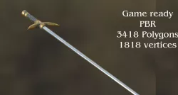 Needle sword Low-poly  3D model