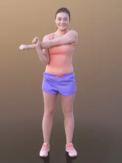 Nelly 10340 - Stretching Sport Girl Low-poly  3D model