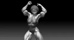 Nice Body Builder Muscle Girl 3D model 3D model