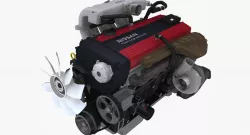 Nissan RB20DETR engine Low-poly  3D model