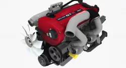 Nissan RB26DETT R34 GTR engine Low-poly  3D model