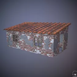 Old Brick House Low-poly  3D model