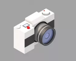 Old Photo camera  3d low-poly model 3D model
