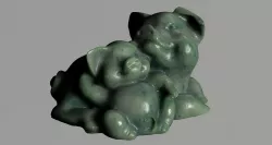 Pig Sculpture 3d with 4k texture pack Low-poly  3D model