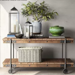 Pottery Barn WILLIAMS MEDIA CONSOLE and MALTA LANTERN 3D model