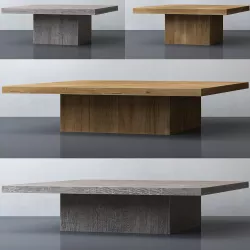 RH RECLAIMED RUSSIAN OAK PLINTH SQUARE COFFEE TABLE 3D model