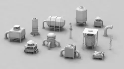 Rooftop pack - 13 Pieces 3D model