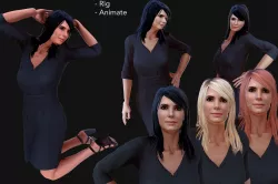 Sandra Bullock Low-poly  3D model