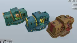 Sci-fi energy nodes Low-poly  3D model