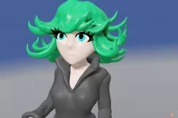 Sexy Tatsumaki from One Punch Man    in Skimpy Black  Dress 3D model
