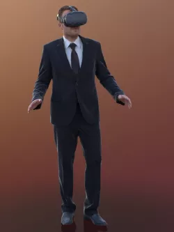 Simon 10033 - Business VR Man Low-poly  3D model