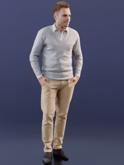 Simon 10041 - Casual Standing Man Low-poly  3D model