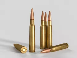 Soviet or Russian cartridge 12-7x108 for DShK   Kord      KSVK Low-poly  3D model