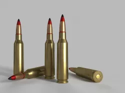 Soviet or Russian cartridge 14-5x114 for KPVT PTRS  PTRD Low-poly  3D model