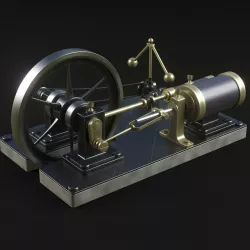 Steam engine 3D model