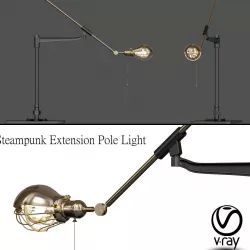 Steampunk Extension Pole Light 3D model