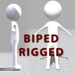 Stickman character Rigged with Biped Low-poly  3D model