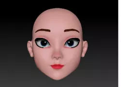 Stylized Female Basic Mesh Head 3D model 3D model