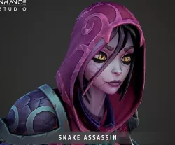 Stylized Snake Assassin Hero Low-poly  3D model