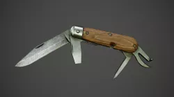 Swiss folding knife Low-poly  3D model