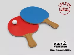 Table tennis bats Low-poly  3D model
