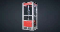 Telephone Booth Low-poly  3D model
