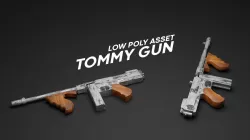THOMPSON LOW POLY WEAPON Low-poly  3D model