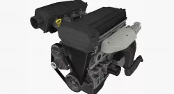 Toyota 4AGE Blacktop 20v engine Low-poly  3D model