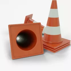 Traffic Cone High and Low Poly Gameready for Engines Low-poly  3D model