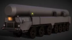 Truck with ballistic Nucler Warhead 3D Model Low-poly  3D model