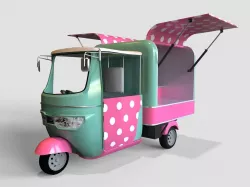 Tuk Tuk Food Truck Low Poly 3D model