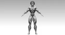 Woman Body Builder Girl  Muscle 3D model 3D model