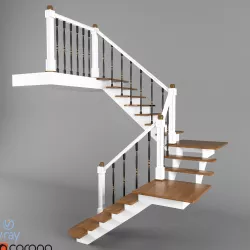 Wooden Stairs 3D model