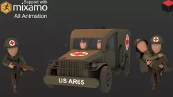 WW2 US Medic Low-poly  3D model