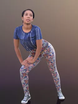 Yanelle 10378 - Stretching Sport Girl Low-poly  3D model