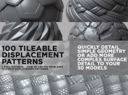 100 Tileable Displacement And Alpha Patterns - COMPLETE PACK Texture