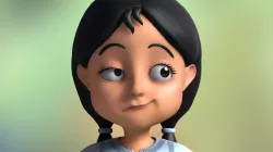 3D Cartoon Arab girl Rigged model 3D model