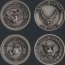 3d STL models for CNC router  US Navy Marines Army and Airforce  3D model