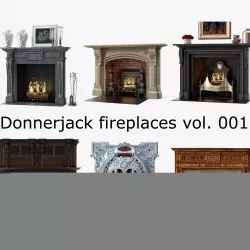 6 Fireplaces by Donnerjack 3D Model Collection