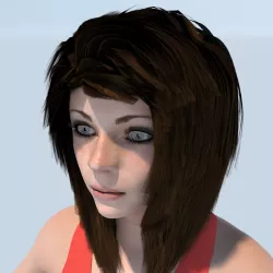 A Young Teenage Trixia in Red Dress 3D model